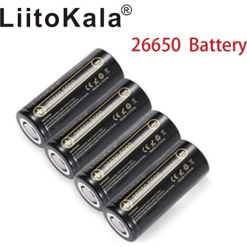 Liitokala Lii-50A 26650-50A 5000mAh 26650 Li-ion 3.7v Rechargeable Battery for Flashlight 20A 3.6V Power batteries
