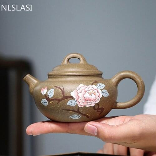 Yixing Authentic Tea Pot Flower Pattern Handmade Purple Clay Teapot Raw Ore Beauty Kettle Chinese Tea Ceremony Gifts 230ml