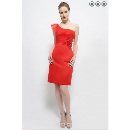 Free shipping dinner dress 2016 New fashion Party Prom Gown vestidos formales brides maid short red purple Bridesmaid Dresses