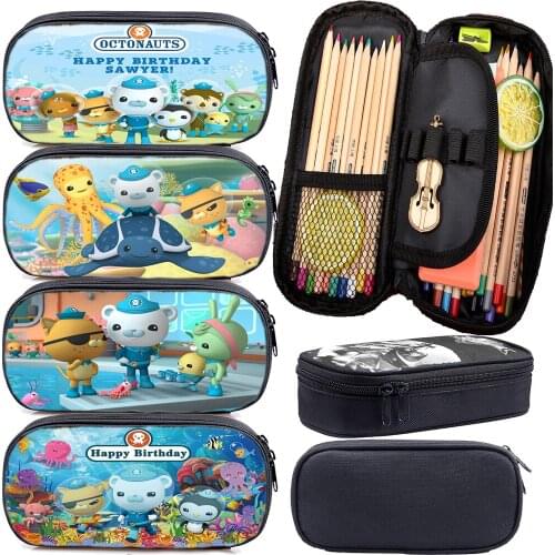 Students Octonauts Pencil Case Kids Cute Cartoon Anime Pencil Box Children Pen Bag Boys Girls Teens Stationery Storage Bag Gift