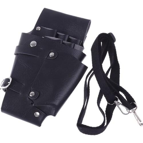 1pc PU Leather Hairdressing Case Tools Scissor Bag Barber Holster Pouch Holder Rivet Purse Adjustable Waist Shoulder Belt