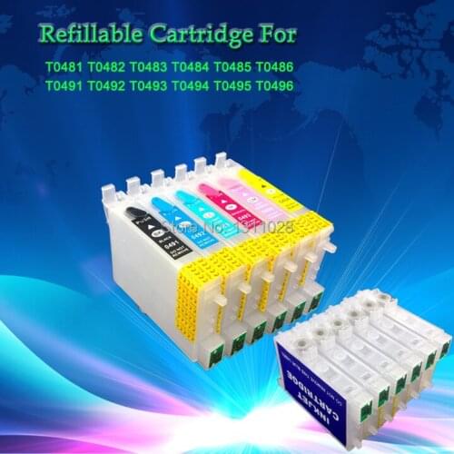 INK WAY T0481-T0486 R200 R220 RX500 RX600 Refillable ink cartridge for R200 R300 R220 R320 R300M R340 RX500 RX600 RX620