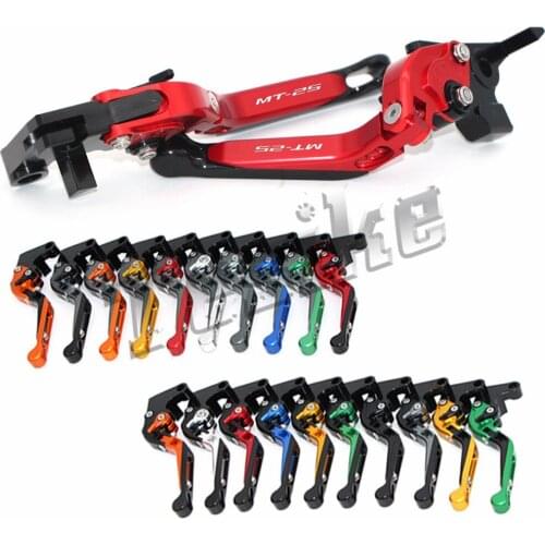 CNC Brake Clutch Levers For YAMAHA MT-25 MT25 MT 25 2015 2016 Motorcycle Foldable Extendable Logo (MT-25)
