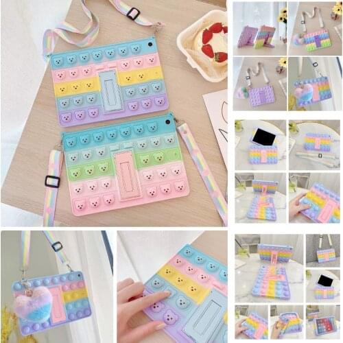 Kids Soft Fidget Case for IPad Mini 12345 Air 234 10.9 7th 8th Ipad 10.2 9.7 2017 2018 Bubble Push It Silicone Tablet Cover