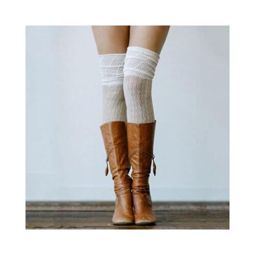 Women Girl Long Sexy Over The Knee Cotton Socks Thigh High Soft Cotton Stockings Knit Long Socks Sweet Lace Laciness For Girl