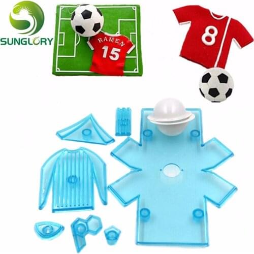 DIY Mold 9PCS Fondant Cake Moulds Football Shirt Soccer Theme Plastic Chocolate Cookie Cutter Candy Biscuit Decorating Tools