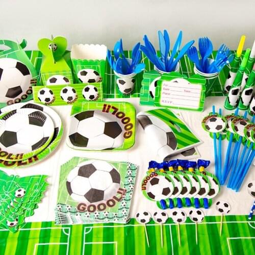 Football Soccer Theme Fan Disposable Tableware Set Cups Baby Shower Party Decorations Birthday Party Disposable Cup