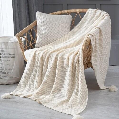 Blankets for Beds Hand-knitted Sofa Blanket Photo Props Tassel Weighted Blanket Air Conditioning Blanket Chunky Knit Blanket
