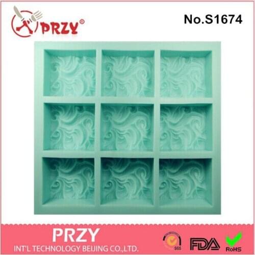 Wholesales 9 cavity clouds soap mold Silicone Cake pan Chocolate Soap Pudding Jelly Candy Ice Cookie Biscuit Mold