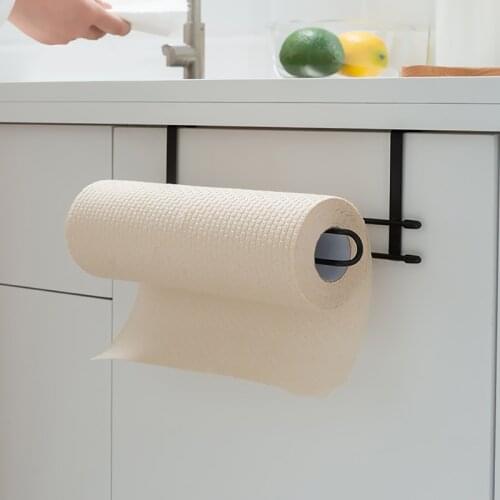 Kitchen Hanging Holder Bathroom Toilet Paper Towel Holder Rack Roll Paper Holder Stick Toilet Paper Stand Towel Storage Shelf