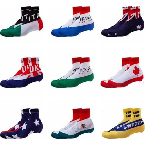 Italy France UK Canada Team Cycling Shoe Cover Dustproof Cycling Overshoes MTB Bike Shoes Cover Anti-wear Bicycle Boot Covers