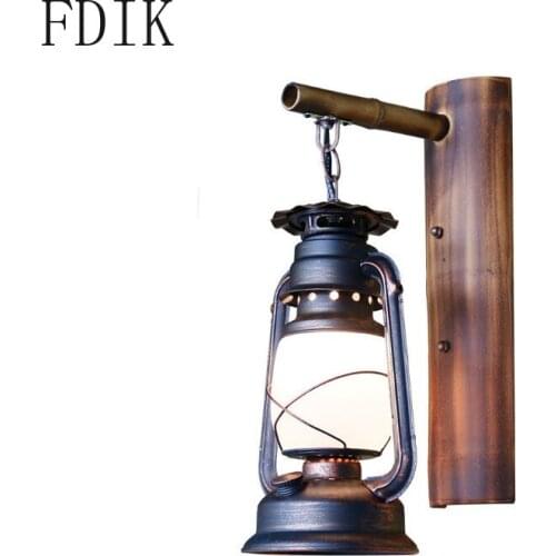 Retro Nostalgic American Country Lamps Aisle Stair Corridor Bedroom Antique Wall Lamp Creative Wrought Iron Horse Lamp Lighting