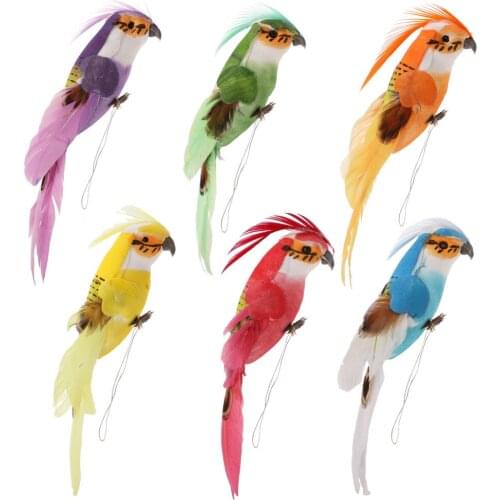 Handmade Simulation Parrot Bird Prop Decoration Miniature Feathers Foam DIY Craft Artificial Creative Feather Lawn Figurine