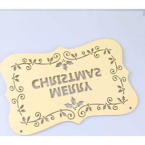 Merry Christmas Blank Hanging Wood Plaque Sign for DIY Crafts Decoration for Home Decoration and Craft Sign Board
