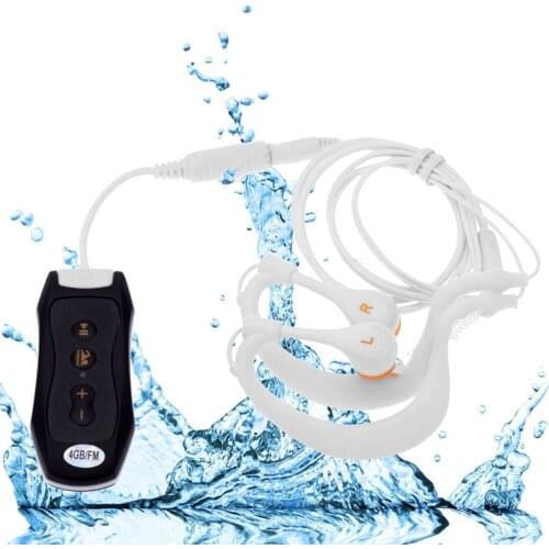 Mini back clip sports IPX8 waterproof MP3 4GB/8GB head-mounted player clip swimming diving sports stereo bass headphones