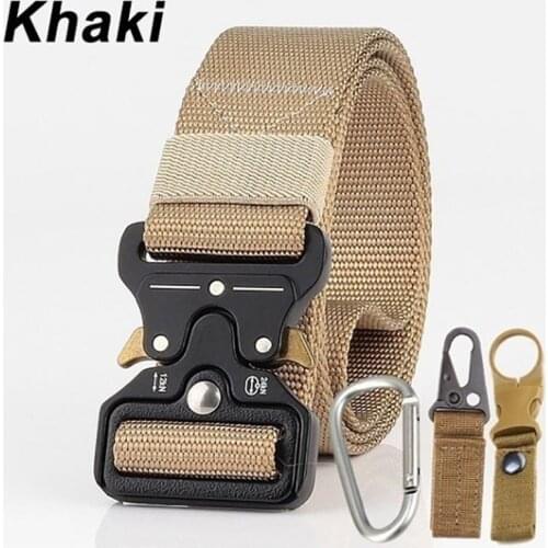 125cm Outdoor Tactical Belt Nylon With Metal Buckle Wild Heavy Duty Military Army Belt Men Wild Adjustable Hunting Accessories