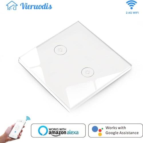 2019 Wifi Smart Wall Touch Switch Glass Panel Mobile APP Remote Control No Hub Required work with Amazon Alexa Google Home EU UK
