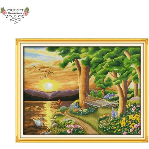 Your Gift F185 Free Shipping 14CT 11CT Counted and Stamped Home Decor Twilight Needlepoints Embroidery DYI Cross Stitch Kits