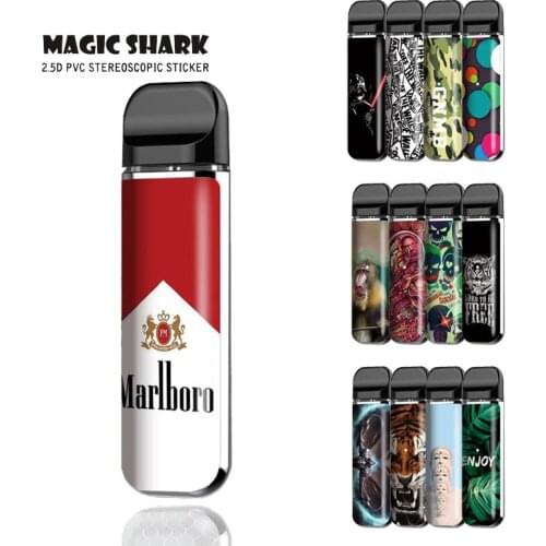 Magic Shark Tiger Leopard Money Stone Print Full Wrap Film Case Cover for Novo Skin Sticker for Smok Novo