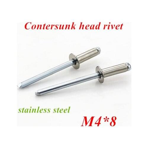 100pcs/lot M4*8 Countersunk POP head rivet Stainless steel