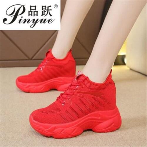 Women Net cloth have permeability New Thick Bottom Increased Sneakers Casual Comfortable Sports Shoes for Ladies