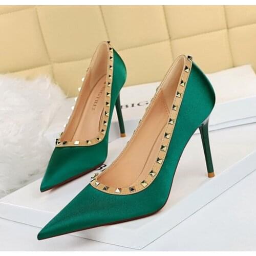 Zapatos De Mujer Spring Sexy Banquet Women Shoes Shallow Female High Heels Pointed Nightclub Single Shoes Women Shoes Size 34-43