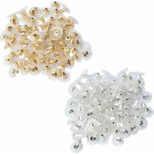 100Pcs Hypoallergenic Bullet Earring Back Safety Clutch with Pad New Accessories