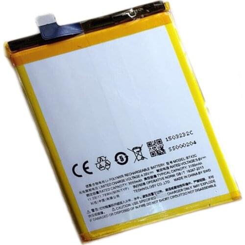 20pcs/lot Mobile battery ForMeizu M2 Note 3050mAh New Replacement BT42C Battery accumulators ForMeizu M2 Note Cell Phone