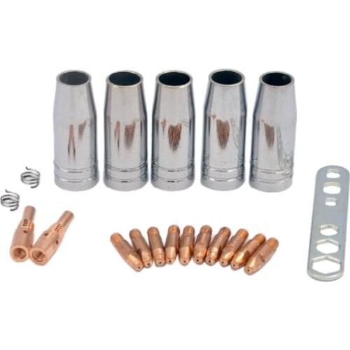 20Pcs Nozzles Contact Tips Holders Mig Welder Consumable for MB-25AK MIG/ Welding Torch Nozzle Insulating Sleeve