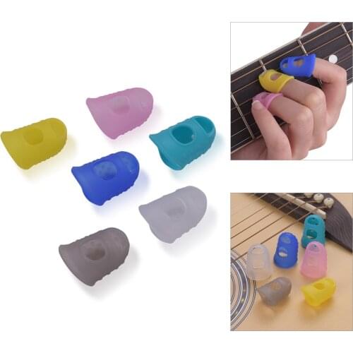 6pcs Guitar Silicone Finger Fingertip Protectors for Guitar Ukulele Beginners (Random Color Delivery) Guitar Accessories