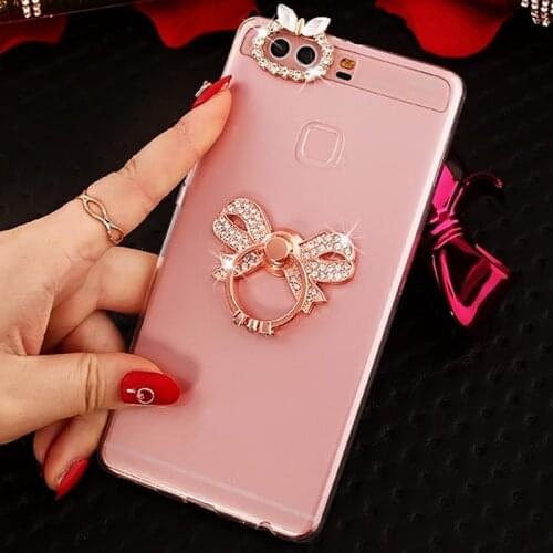 Bling Glitter Ring Cover TPU Phone Case For Huawei P20 Lite P20 Plus P30 Pro Transparent Soft Silicone Case Honor 8C 8A V20 Capa