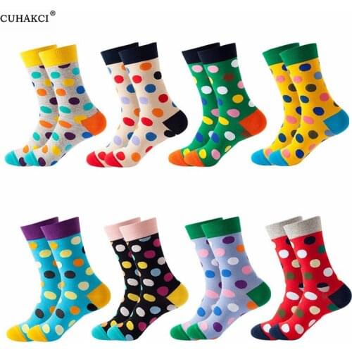 CUHAKCI Colorful Dot Art Abstract Oil Painting Sock New Hot Sale Women Socks Fashion Creative Funny Harajuku Drop Shipping