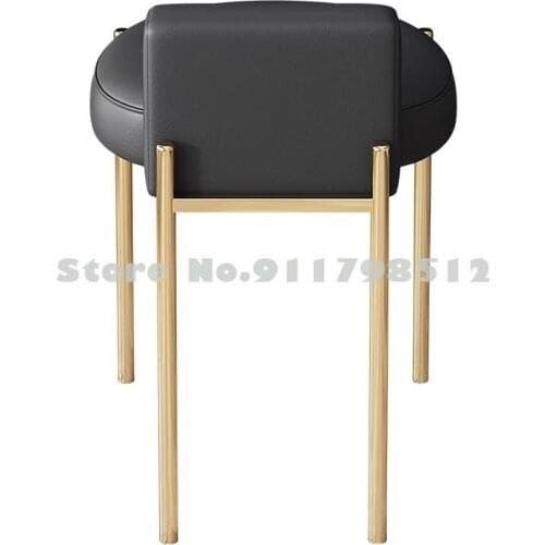 Designer Aesthetic Make-up Stool Modern Simple Net Red Bedroom Make-up Stool Shoes Stool Stainless Steel Chair Leather Stool