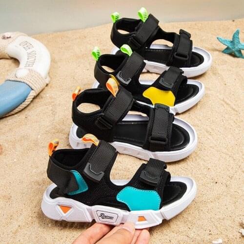 For Medium Big Kids Childrens Outdoor Flats Summer Boys Splice Beach Sandals Casual Comfortable Non-slip Soft Wild Beach Shoes