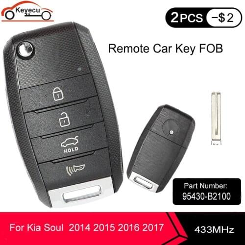 KEYECU for Kia Soul 2014 2015 2016 2017 2018 Remote Key Fob 433MHz FCC ID: OSLOKA-875T P/N: 95430-B2100