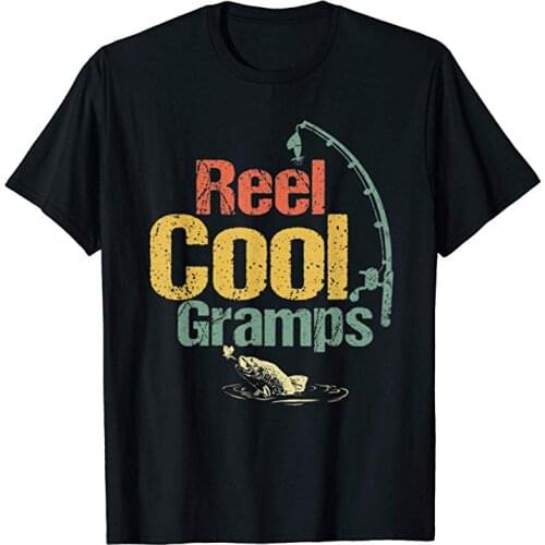 Reel Cool Dad Shirt Funny Fishing Fathers Day T-Shirt Summer Cotton Short Sleeve O-Neck Mens T Shirt New S-3XL