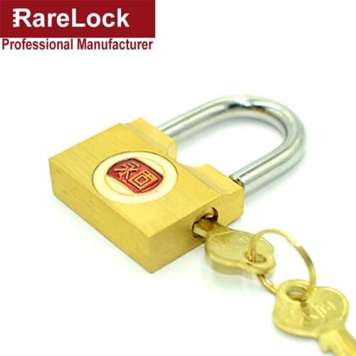 Brass Mini Padlock Key Lock for Barn Drawer Cabinet Diary Bag Backpack Mailbox Air Box Rarelock MS557 i