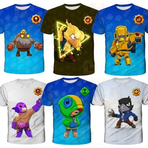 Leon 3D Printed Kids T Shirt 2020 New Summer Clothes for Girls Boys Hot Game Star Crow Tshirt Browl Short Sleeve Tee Tops