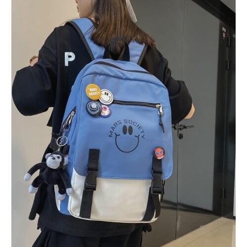 Daisy Small Backpack for School Teenagers Girls Canvas Women Backpack White Bookbag Fashion Travel Backpack Street Trend