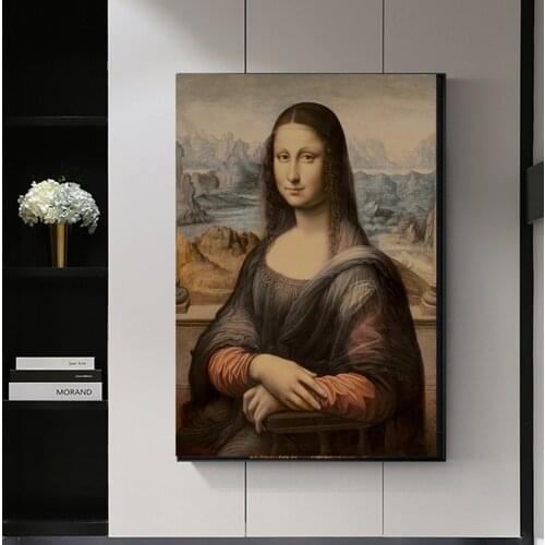 Nordic Style Minimalism Smile of Mona Lisa Poster Wall Art Canvas Prints Pictures Living Room Modern Portrait Canvas Home Decor
