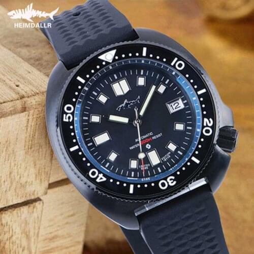 HEIMDALLR Mens Steel Dive Watch Sapphire Crystal NH35 Automatic Watches C3 Super Luminous 200M Waterproof Mechanical Watch