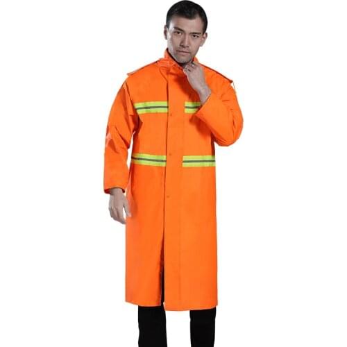 CN FACTORY Environmental Sanitation Long Wind Raincoat on Duty Road Street Outdoor Oxford Reflective Poncho RAIN COAT FOR MEN