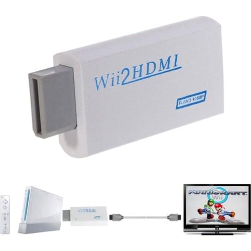 Full HD 1080P Wii to HDMI-compatible Converter Adapter Wii2HDMI-compatible Converter 3.5mm Audio for PC HDTV Monitor Display