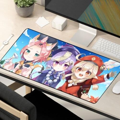 Hot Game Genshin Impact Mouse Pad Ganyu Hutao Klee Barbara Zhongli Diluc Gaming Mousepad Xxl Large Size Desk Pad Office Supply