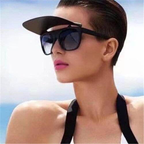 Luxury 2021 New Hat Flip Outdoor Sunshade Fashion Sunglasses Women Men