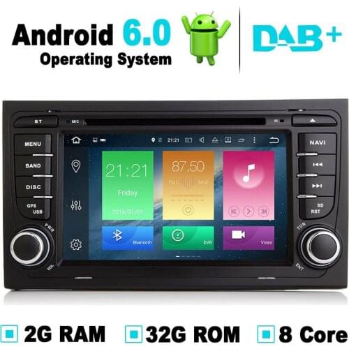 Octa Core, 2G RAM, 32G ROM, Android 6.0 Car GPS Navigation System DVD Player Auto Radio Audio Video Stereo Media For Audi A4