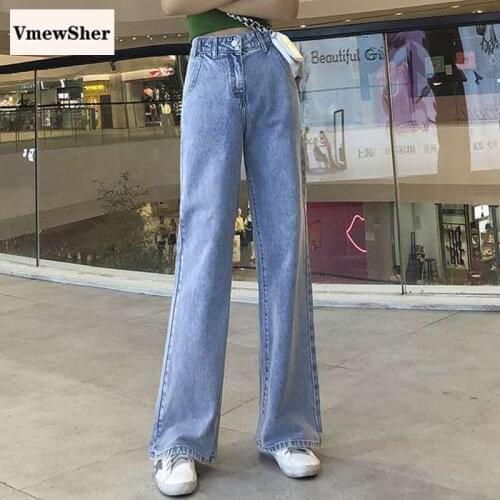 VmewSher 5XL Plus Size New High Waist Jeans Women Denim Wide Leg Jeans Loose Trousers Autumn Fashion Boyfriend Pant Jeans Mujer