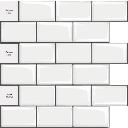 3d 10 Sheet Peel and Stick Backsplash 12*12 inch Tile Shelf-Adhesive Wall Stickers for Kitchen Backsplash Home Decoration