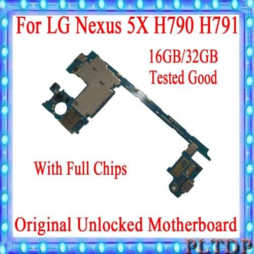 100% Unlocked Original Motherboard For LG LG Nexus 5X H790 H791 Mainboard For Android OS Logic Board 16GB 32GB Placa madre