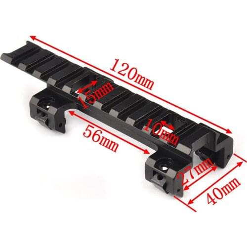 120mm Long 20mm Picatinny Rail Base Higher Mount For MP5 Airsoft Rifle Scope